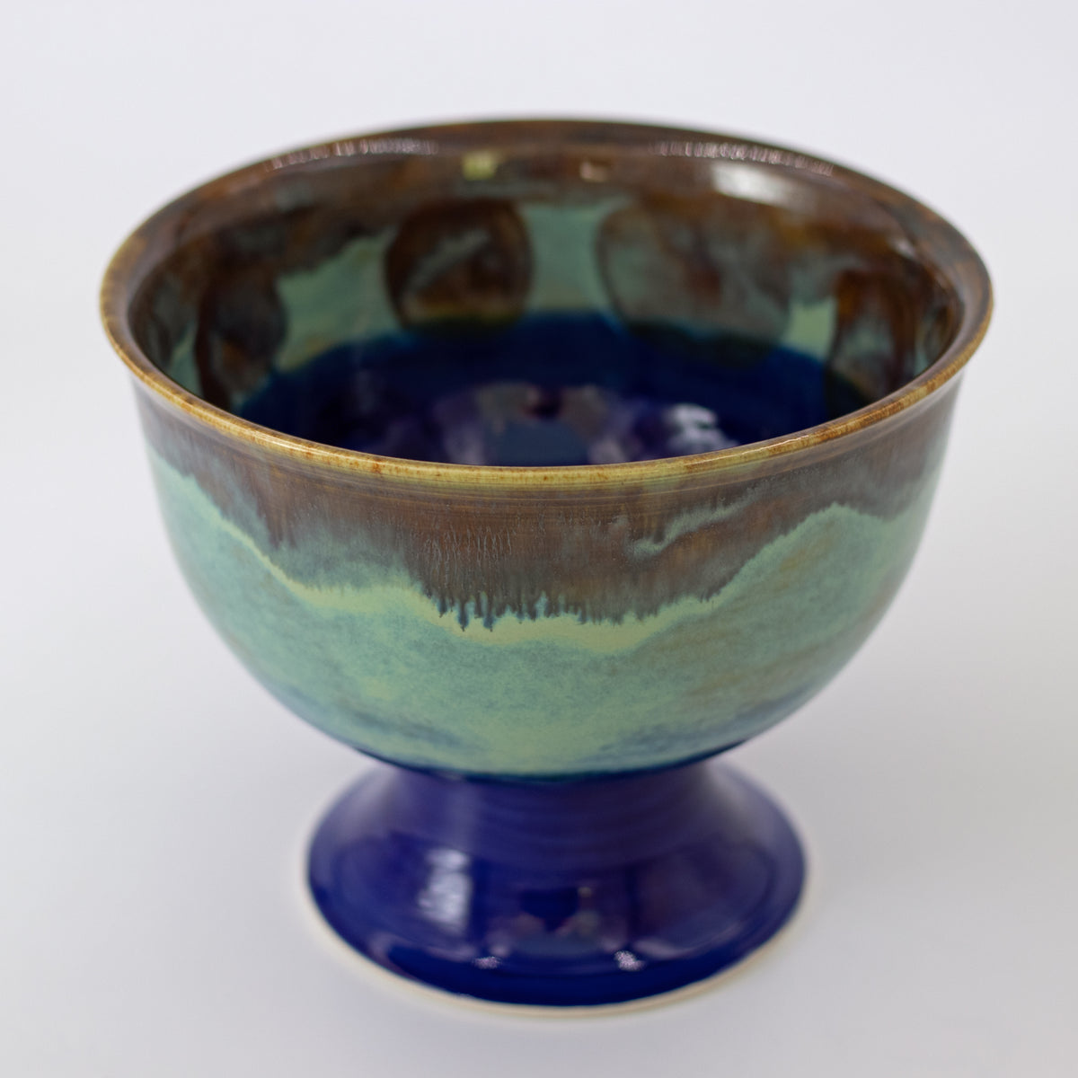 Cobalt Layer Pedestal Bowl
