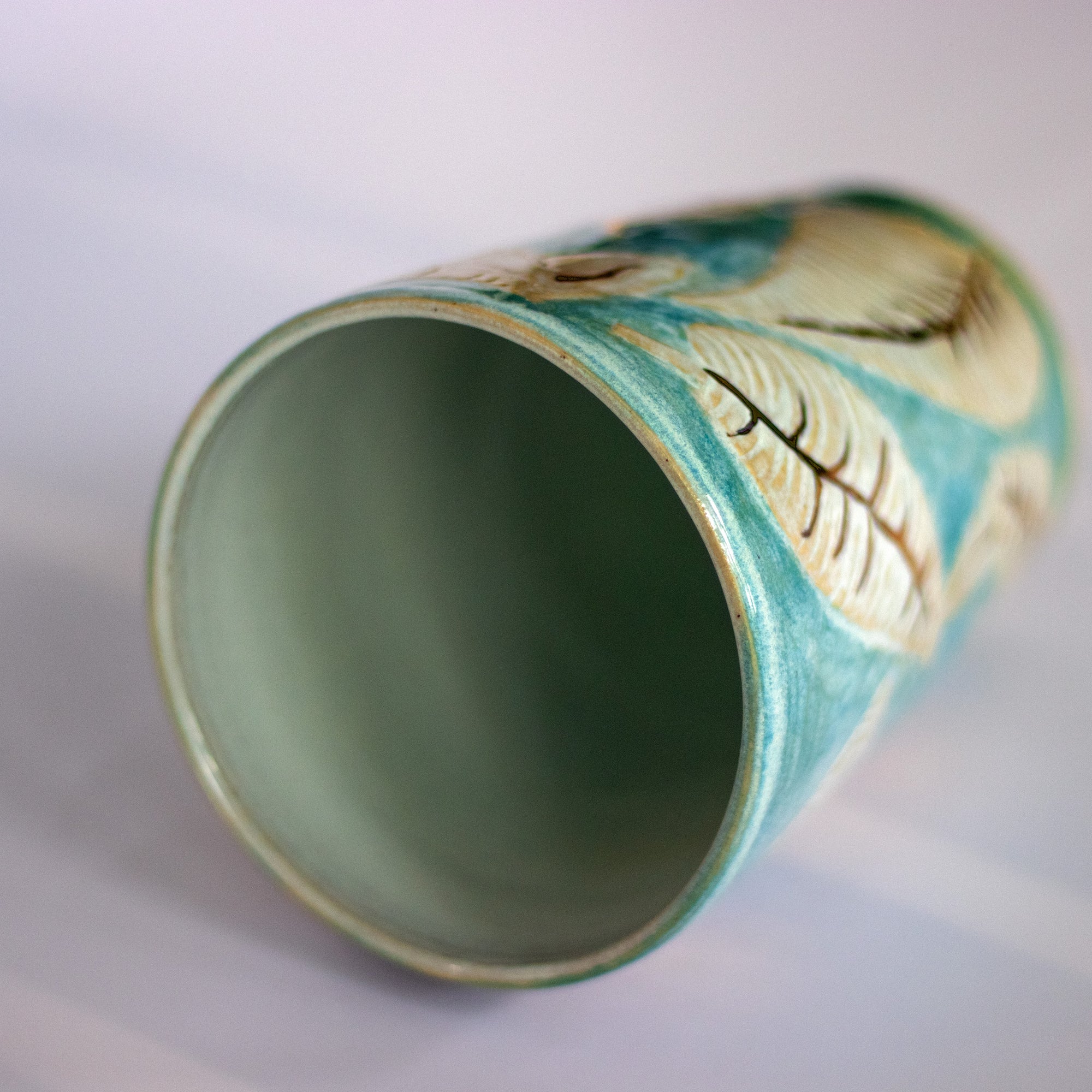 Leaf Vase with Gold Accent