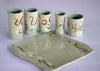 Gold Squiggle Vase Set
