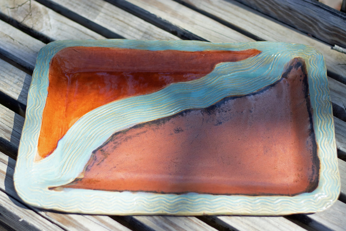 Copper Quilt River Tray